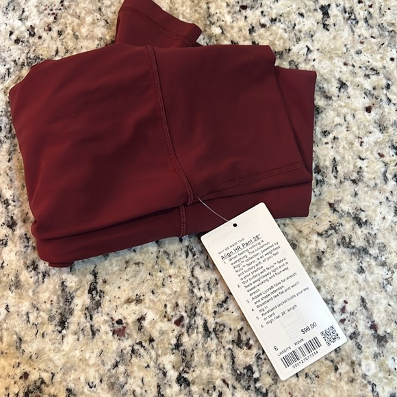 Lululemon Burgundy High-Rise Align 28” Leggings - Picture 4 of 6